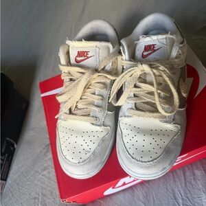 Nike Kids Cream and Red Sneakers
